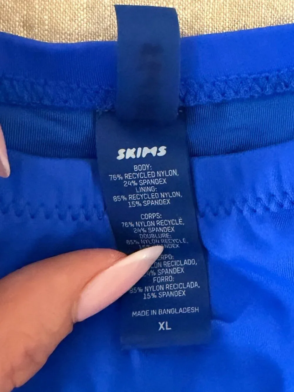 SKIMS Swim Cheeky Tanga Bottoms - Cobalt Blue - XL